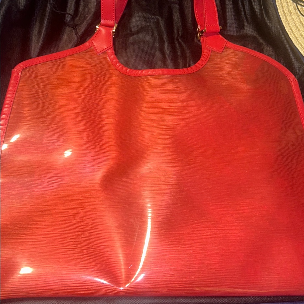 Louis Vuitton Red Epi Plage Lagoon Bay With Pouch Beach Tote - Picture 11 of 11